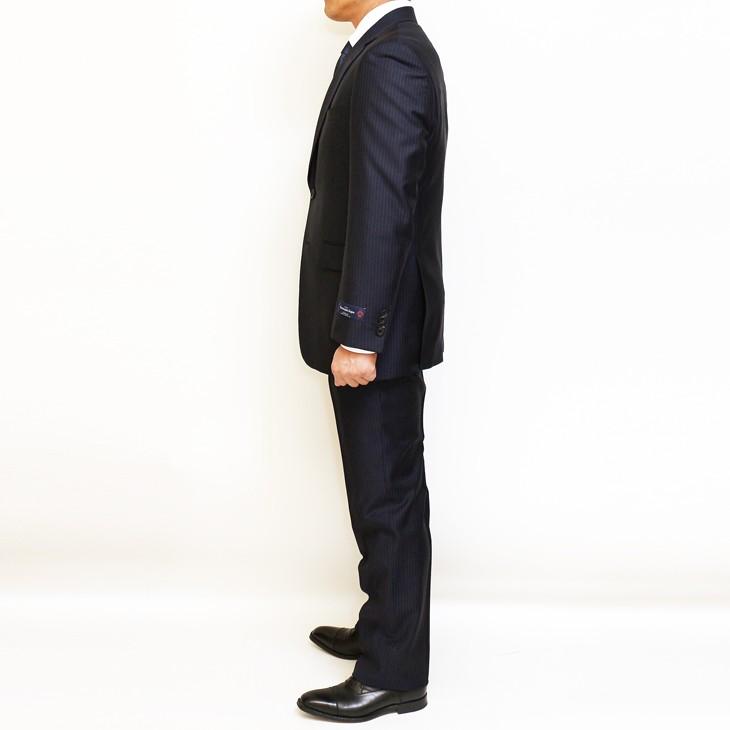 スーツ メンズ 春夏 新品 エルメネジルドゼニア トラベラー 濃紺ネイビー ぼんやり7mmストライプ 2つボタン ビジネス スーツ やや細め (A/AB/BB体) ST-DAIB | ZEGNA | 07