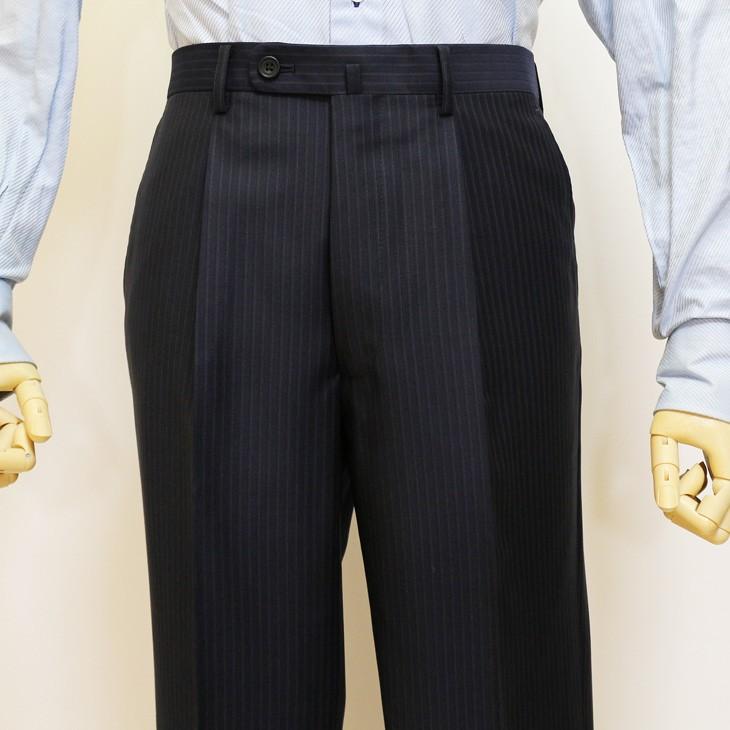 スーツ メンズ 春夏 新品 エルメネジルドゼニア トラベラー 濃紺ネイビー ぼんやり7mmストライプ 2つボタン ビジネス スーツ やや細め (A/AB/BB体) ST-DAIB | ZEGNA | 09