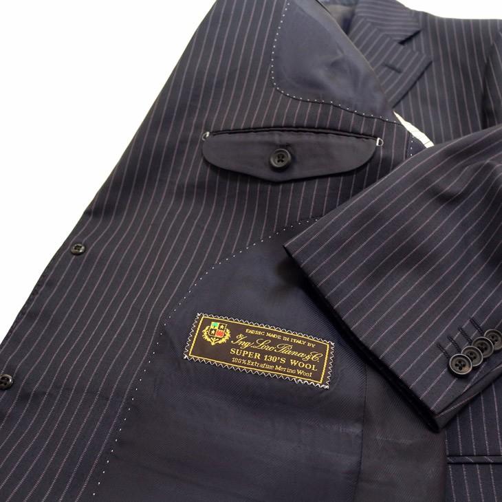 スーツ メンズ 2019 新作 春夏 ロロピアーナ クラシック Super130s 濃紺ネイビーストライプ 3つボタン段返り　ビジネススーツ (A/AB体) DO-ST3-003 | Loro Piana | 10