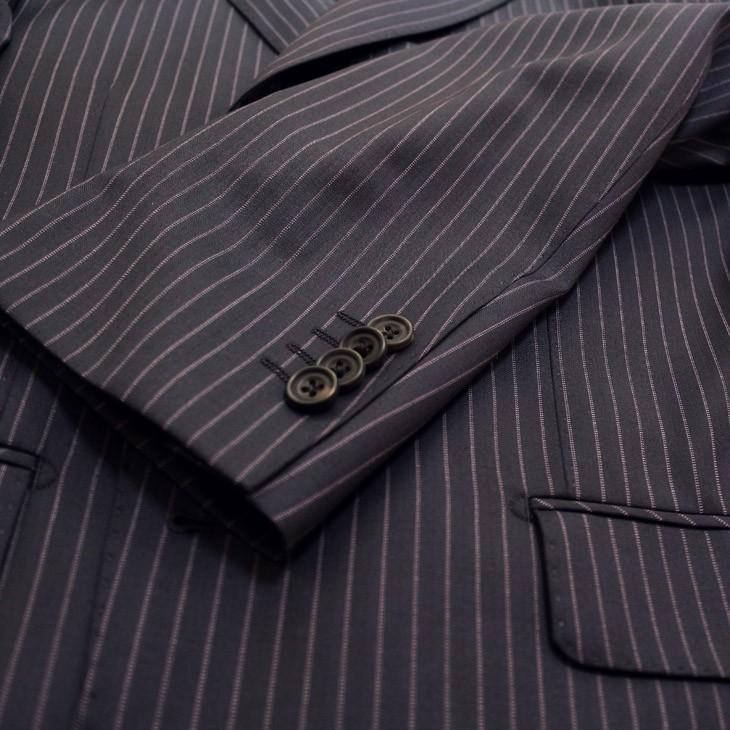 スーツ メンズ 2019 新作 春夏 ロロピアーナ クラシック Super130s 濃紺ネイビーストライプ 3つボタン段返り　ビジネススーツ (A/AB体) DO-ST3-003 | Loro Piana | 12