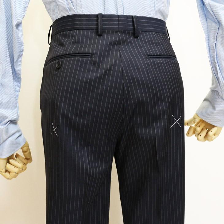 スーツ メンズ 2019 新作 春夏 ロロピアーナ クラシック Super130s 濃紺ネイビーストライプ 3つボタン段返り　ビジネススーツ (A/AB体) DO-ST3-003 | Loro Piana | 15