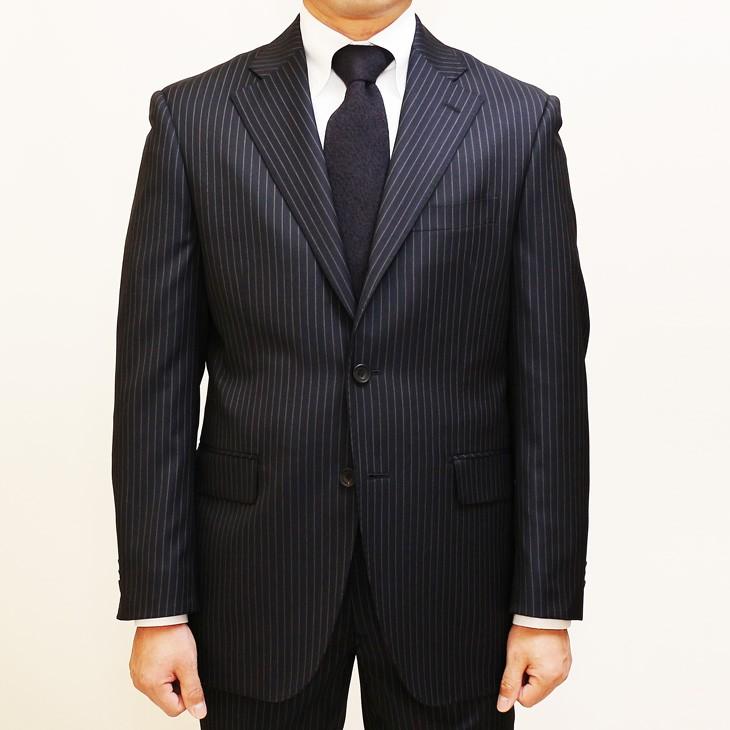 スーツ メンズ 2019 新作 春夏 ロロピアーナ クラシック Super130s 濃紺ネイビーストライプ 3つボタン段返り　ビジネススーツ (A/AB体) DO-ST3-003 | Loro Piana | 05