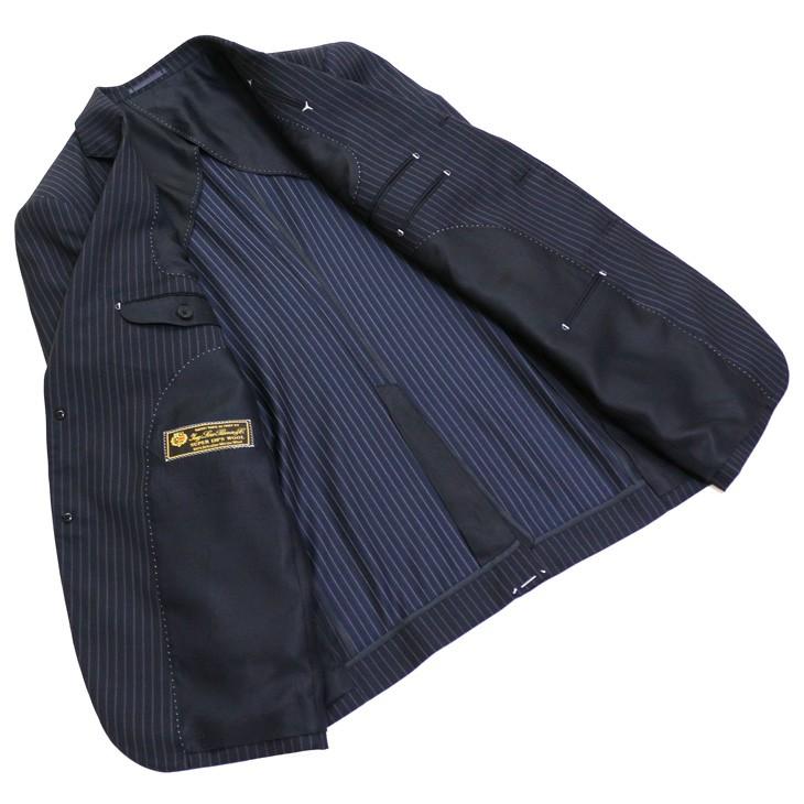 スーツ メンズ 2019 新作 春夏 ロロピアーナ クラシック Super130s 濃紺ネイビーストライプ 3つボタン段返り　ビジネススーツ (A/AB体) DO-ST3-003 | Loro Piana | 08