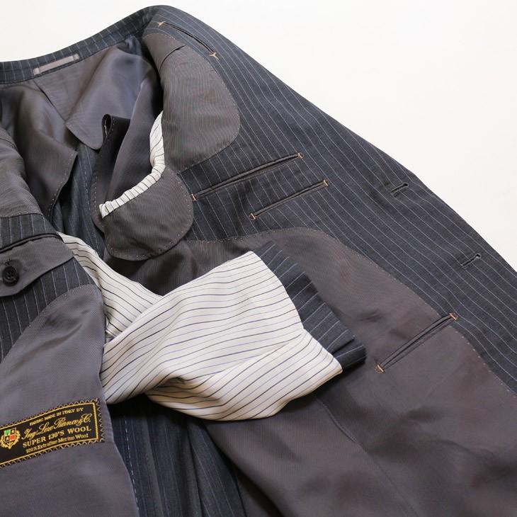 スーツ メンズ 2019 新作 春夏 ロロピアーナ クラシック Super130s やや淡系グレー杢 10mmストライプ 2つボタン ビジネススーツ (AB/BB体) やや細め ST-DAIB | Loro Piana | 12