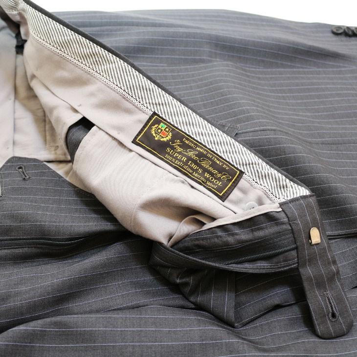 スーツ メンズ 2019 新作 春夏 ロロピアーナ クラシック Super130s やや淡系グレー杢 10mmストライプ 2つボタン ビジネススーツ (AB/BB体) やや細め ST-DAIB | Loro Piana | 16