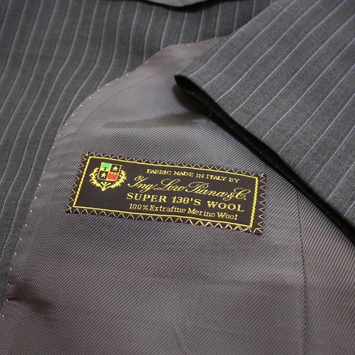 スーツ メンズ 2019 新作 春夏 ロロピアーナ クラシック Super130s やや淡系グレー杢 10mmストライプ 2つボタン ビジネススーツ (AB/BB体) やや細め ST-DAIB | Loro Piana | 19