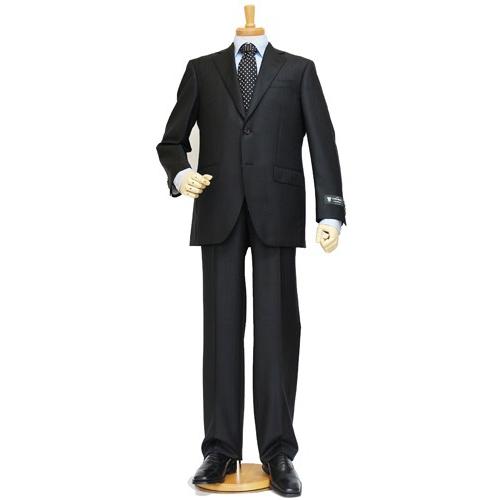 2016-17合物３シーズン秋冬春対応 英国ドーメル DORMEUIL アマデウス クラシコイタリア型 ブラック黒無地系 ヘリンボーン ２Ｂスーツ(AB/BB体)shm「やや細」 |  | 01