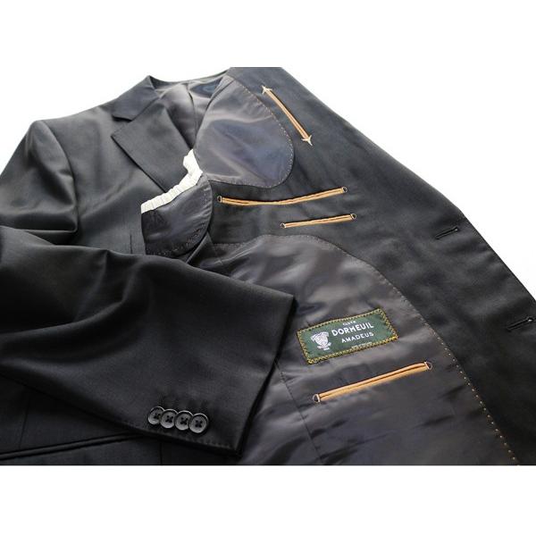 2016-17合物３シーズン秋冬春対応 英国ドーメル DORMEUIL アマデウス クラシコイタリア型 ブラック黒無地系 ヘリンボーン ２Ｂスーツ(AB/BB体)shm「やや細」 |  | 04