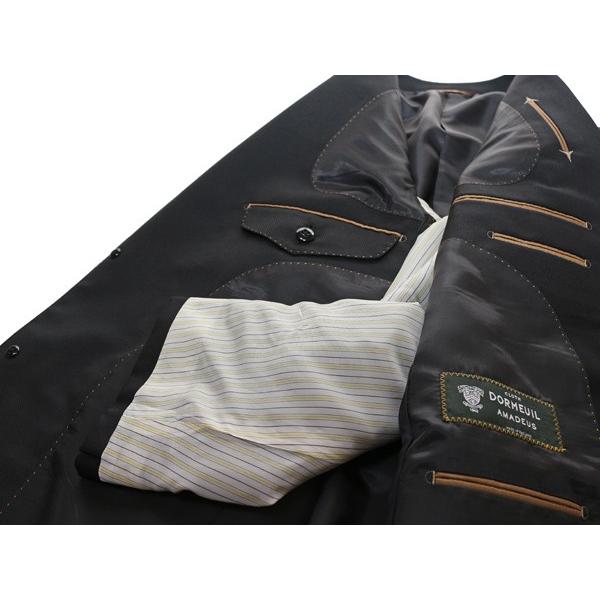 2016-17合物３シーズン秋冬春対応 英国ドーメル DORMEUIL アマデウス クラシコイタリア型 ブラック黒無地系 ホップサック ２Ｂスーツ(AB体)shm「やや細」礼服 |  | 04