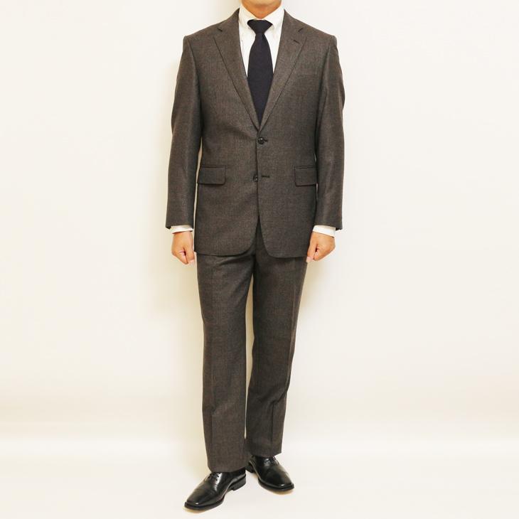 スーツ メンズ 2023-24 新作 秋冬 伊 canonico カノニコ Super120s 淡茶ベージュ杢 千鳥格子 フルOP並 2つボタン ビジネス スーツ (AB体) YJP |  | 01