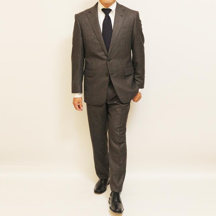スーツ メンズ 2023-24 新作 秋冬 伊 canonico カノニコ Super120s 淡茶ベージュ杢 千鳥格子 フルOP並 2つボタン ビジネス スーツ (AB体) YJP |  | 02