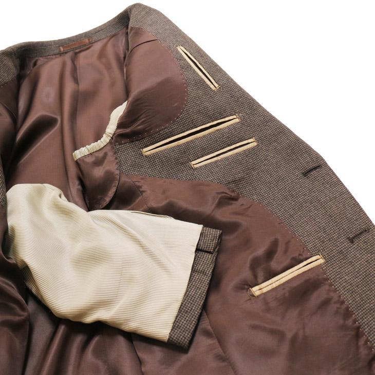 スーツ メンズ 2023-24 新作 秋冬 伊 canonico カノニコ Super120s 淡茶ベージュ杢 千鳥格子 フルOP並 2つボタン ビジネス スーツ (AB体) YJP |  | 09