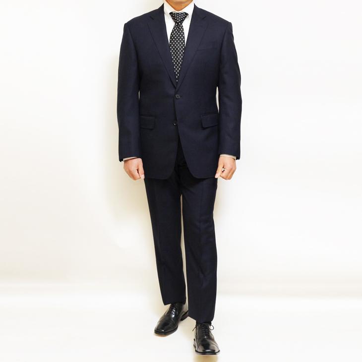 SALE レギュラー型 スーツ メンズ 新品 春夏 秋冬 通年 西川毛織 Super110s 濃紺ネイビー無地 ナチュラルストレッチ 2つボタン ビジネス スーツ (A/AB体) |  | 01