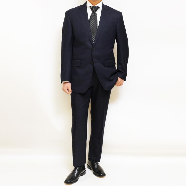 SALE レギュラー型 スーツ メンズ 新品 春夏 秋冬 通年 西川毛織 Super110s 濃紺ネイビー無地 ナチュラルストレッチ 2つボタン ビジネス スーツ (A/AB体) |  | 02