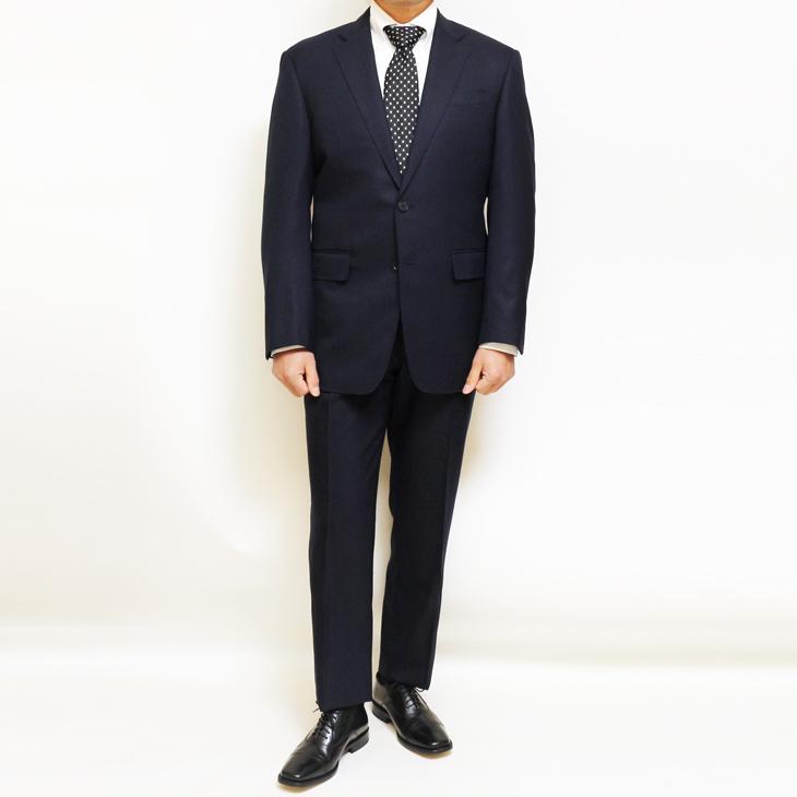 SALE レギュラー型 スーツ メンズ 新品 春夏 秋冬 通年 西川毛織 Super110s 濃紺ネイビー無地 ナチュラルストレッチ 2つボタン ビジネス スーツ (A/AB体) |  | 04