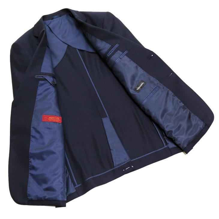 SALE レギュラー型 スーツ メンズ 新品 春夏 秋冬 通年 西川毛織 Super110s 濃紺ネイビー無地 ナチュラルストレッチ 2つボタン ビジネス スーツ (A/AB体) |  | 05