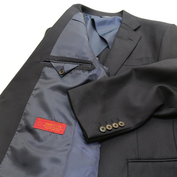 SALE レギュラー型 スーツ メンズ 新品 春夏 秋冬 通年 西川毛織 Super110s 濃紺ネイビー無地 ナチュラルストレッチ 2つボタン ビジネス スーツ (A/AB体) |  | 06