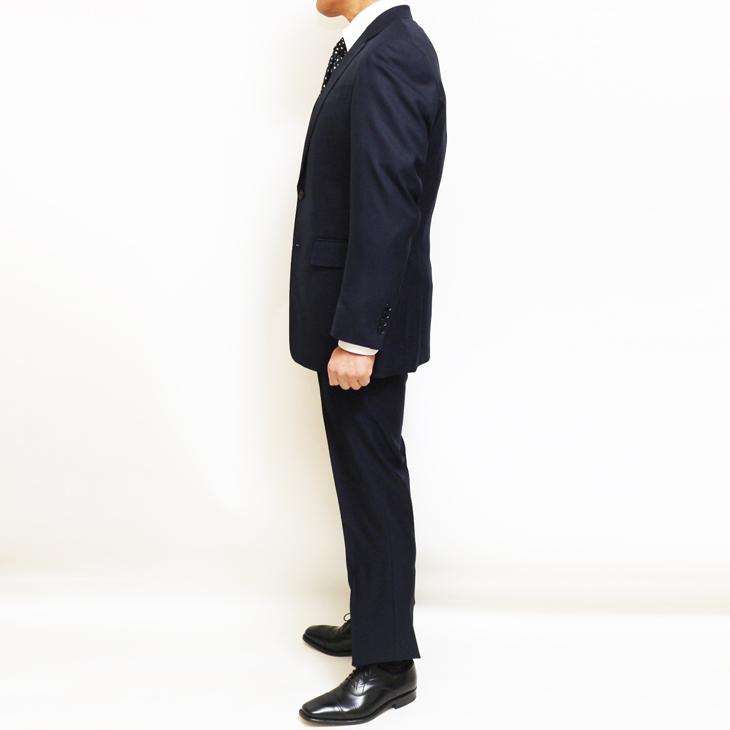 SALE レギュラー型 スーツ メンズ 新品 春夏 秋冬 通年 西川毛織 Super110s 濃紺ネイビー無地 ナチュラルストレッチ 2つボタン ビジネス スーツ (A/AB体) |  | 08