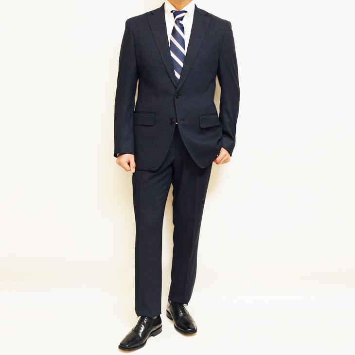 ちょっと訳アリ品 スーツ メンズ 春秋冬 VERSARE 新品 濃紺ネイビー杢 小柄 2つボタン ビジネス ノータック スーツ やや細め型 レギュラーモデル (A/AB/BB体) |  | 02