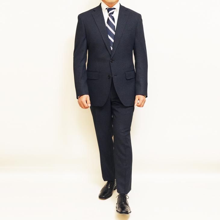 ちょっと訳アリ品 スーツ メンズ 春秋冬 VERSARE 新品 濃紺ネイビー杢 小柄 2つボタン ビジネス ノータック スーツ やや細め型 レギュラーモデル (A/AB/BB体) |  | 05