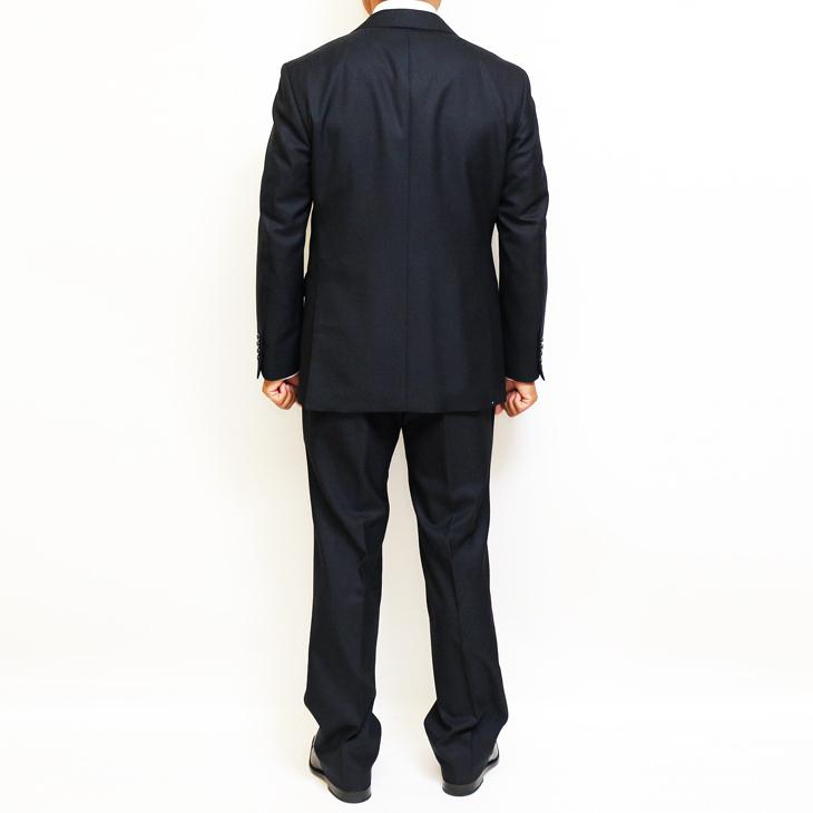 スーツ メンズ 2020-21 新作 秋冬 伊 カノニコ Super100s 濃紺ネイビー杢＋織柄=無地系 2つボタン ビジネス スーツ (A/AB体) J07-2B やや細め |  | 04