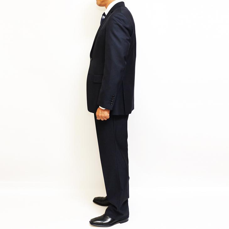 スーツ メンズ 2020-21 新作 秋冬 伊 カノニコ Super100s 濃紺ネイビー杢＋織柄=無地系 2つボタン ビジネス スーツ (A/AB体) J07-2B やや細め |  | 08