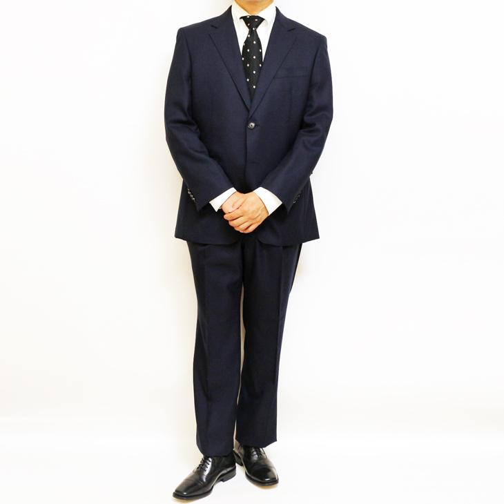 SALE スーツ メンズ 2025-26 新作 秋冬 西川毛織 Super110s 濃紺ネイビー無地 Nストレッチ フルOP並 2つボタン ビジネス ゆったり型 (AB/BB体) vr.1042b |  | 01