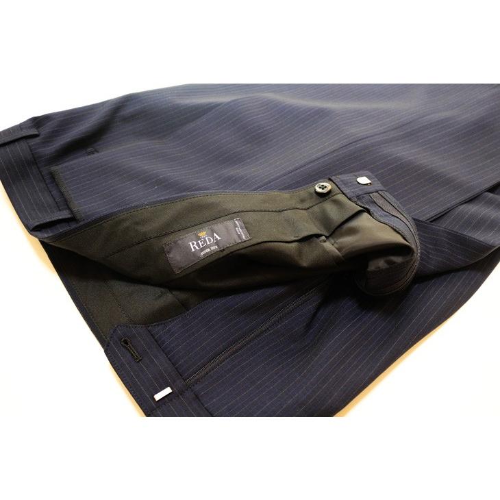 スーツ メンズ 2018-19 新作 秋冬 伊 REDA レダ Super110s 濃紺ネイビー オルタネイトストライプ フルOP並 2つボタン  (BB体) ゆったりめ vr.1042b |  | 13