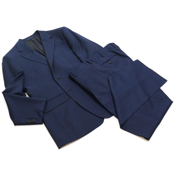 スーツ メンズ 2018-19 新作 秋冬 伊 REDA レダ Super110s 濃紺ネイビー オルタネイトストライプ フルOP並 2つボタン  (BB体) ゆったりめ vr.1042b |  | 14