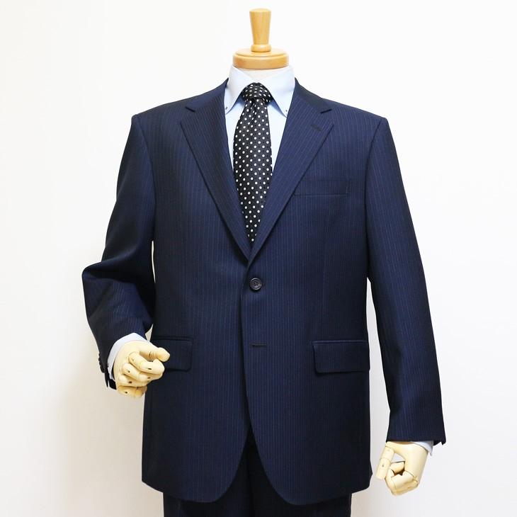 スーツ メンズ 2018-19 新作 秋冬 伊 REDA レダ Super110s 濃紺ネイビー オルタネイトストライプ フルOP並 2つボタン  (BB体) ゆったりめ vr.1042b |  | 02