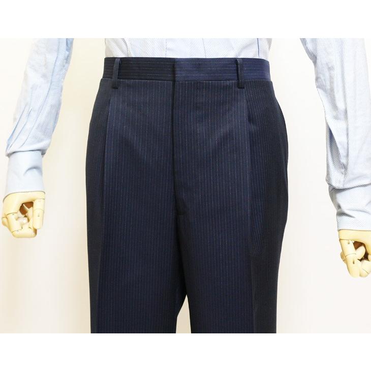 スーツ メンズ 2018-19 新作 秋冬 伊 REDA レダ Super110s 濃紺ネイビー オルタネイトストライプ フルOP並 2つボタン  (BB体) ゆったりめ vr.1042b |  | 04