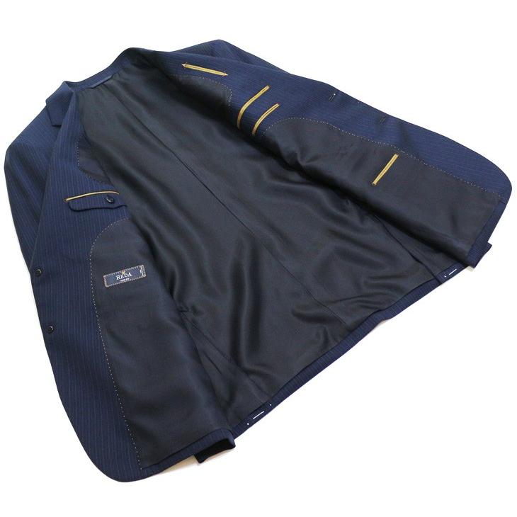 スーツ メンズ 2018-19 新作 秋冬 伊 REDA レダ Super110s 濃紺ネイビー オルタネイトストライプ フルOP並 2つボタン  (BB体) ゆったりめ vr.1042b |  | 06
