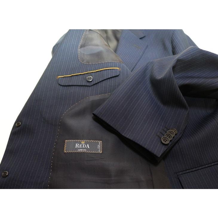 スーツ メンズ 2018-19 新作 秋冬 伊 REDA レダ Super110s 濃紺ネイビー オルタネイトストライプ フルOP並 2つボタン  (BB体) ゆったりめ vr.1042b |  | 07