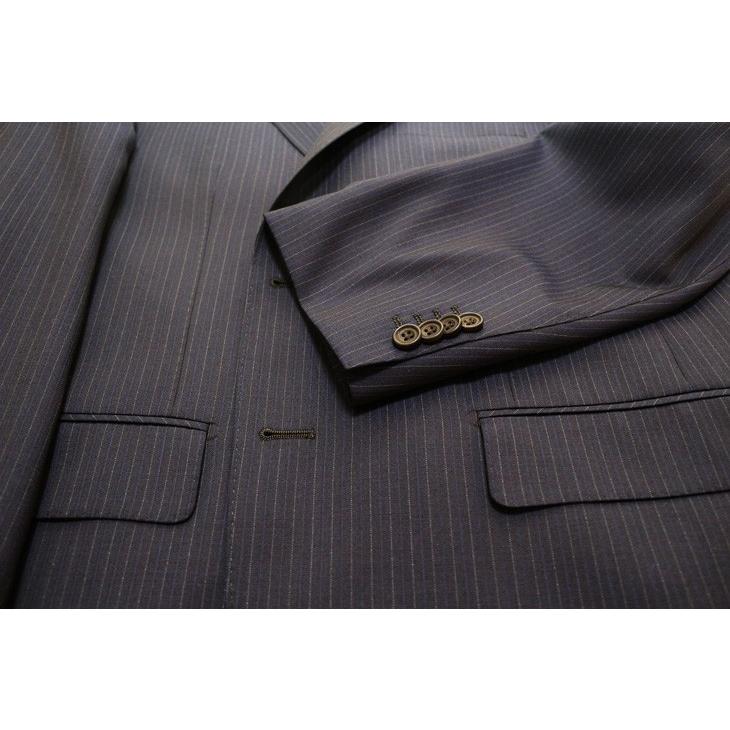 スーツ メンズ 2018-19 新作 秋冬 伊 REDA レダ Super110s 濃紺ネイビー オルタネイトストライプ フルOP並 2つボタン  (BB体) ゆったりめ vr.1042b |  | 09