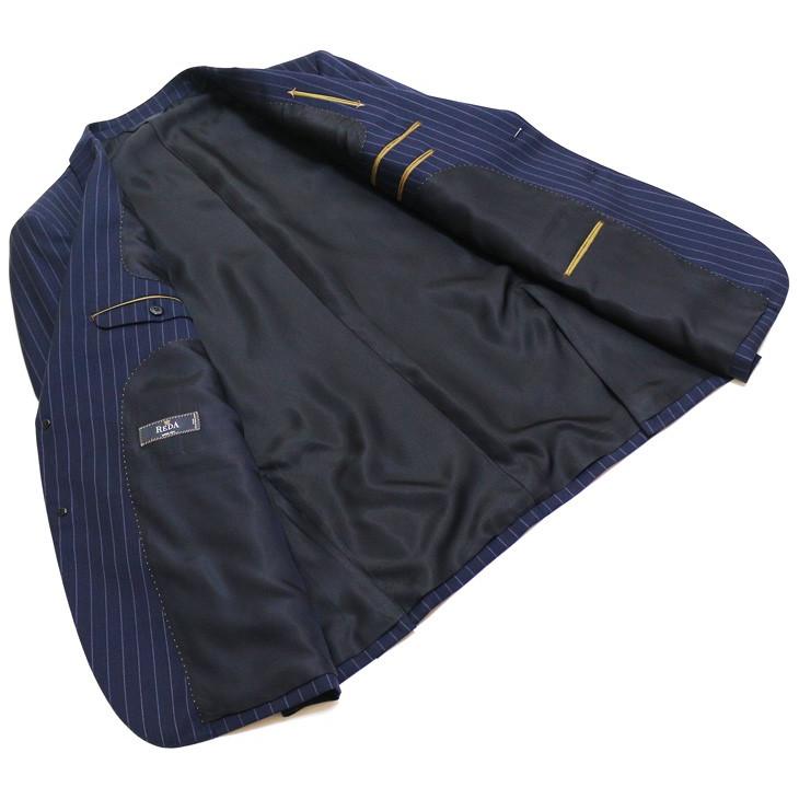スーツ メンズ 2018-19 新作 秋冬 伊 REDA レダ Super110s 濃紺ネイビー 14mmストライプ フルOP並 2つボタン  (BB体) ゆったりめ vr.1042b |  | 08