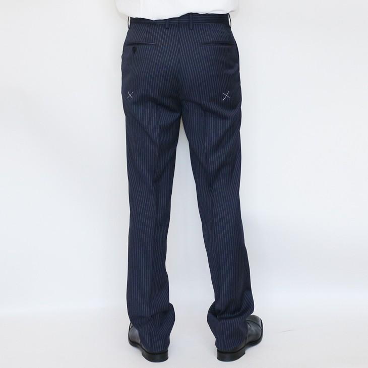 スーツ メンズ 2018-19 新作 秋冬 伊 REDA レダ Super110s 濃紺ネイビー杢ブルー系6.5mmストライプ フルOP並 2つボタン  (A体) やや細め ST-DAIB |  | 11