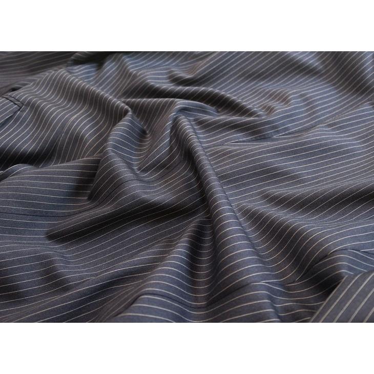 スーツ メンズ 2018-19 新作 秋冬 伊 REDA レダ Super110s 濃紺ネイビー杢ブルー系6.5mmストライプ フルOP並 2つボタン  (A体) やや細め ST-DAIB |  | 18