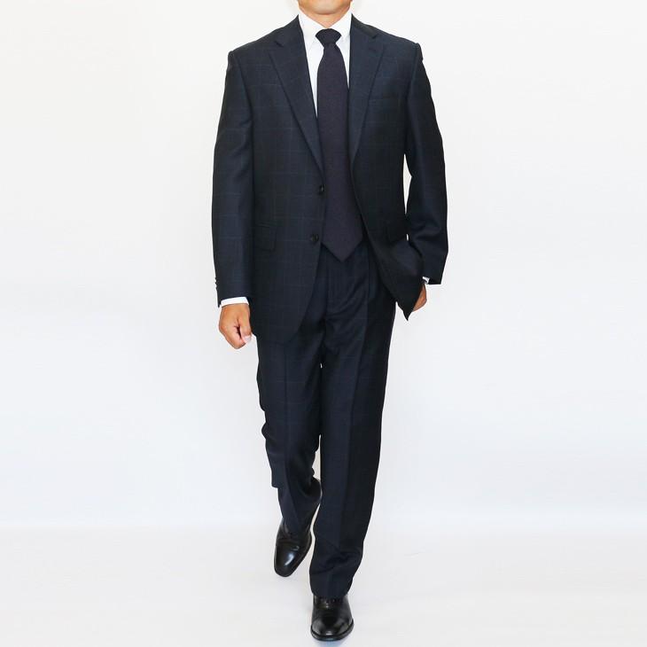 スーツ メンズ 2018-19 新作 秋冬 伊 REDA レダ Super110s 濃紺ネイビー杢 さりげないウインドペン フルOP並 2つボタン  (A体) やや細め ST-DAIB |  | 01
