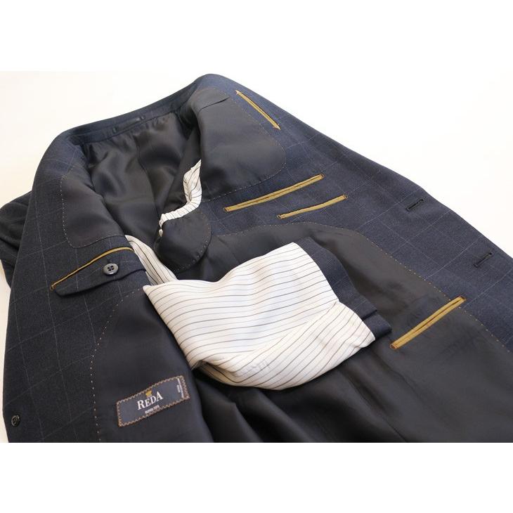 スーツ メンズ 2018-19 新作 秋冬 伊 REDA レダ Super110s 濃紺ネイビー杢 さりげないウインドペン フルOP並 2つボタン  (A体) やや細め ST-DAIB |  | 10