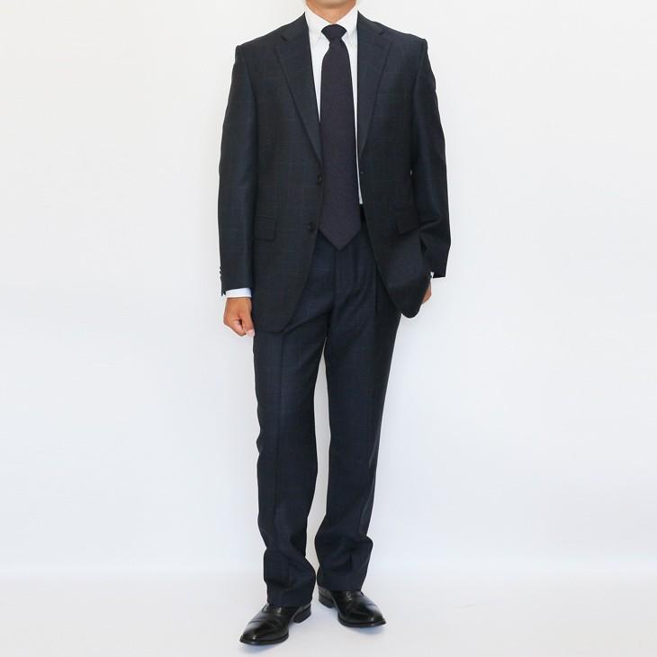 スーツ メンズ 2018-19 新作 秋冬 伊 REDA レダ Super110s 濃紺ネイビー杢 さりげないウインドペン フルOP並 2つボタン  (A体) やや細め ST-DAIB |  | 16