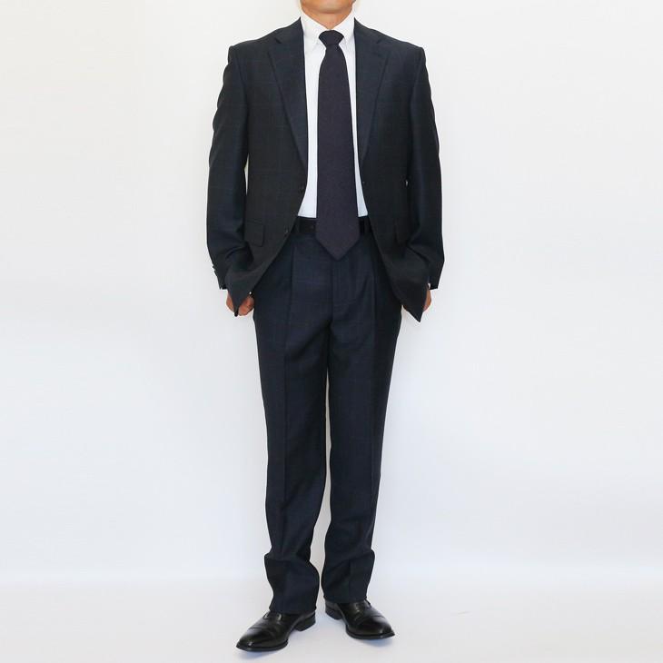 スーツ メンズ 2018-19 新作 秋冬 伊 REDA レダ Super110s 濃紺ネイビー杢 さりげないウインドペン フルOP並 2つボタン  (A体) やや細め ST-DAIB |  | 03