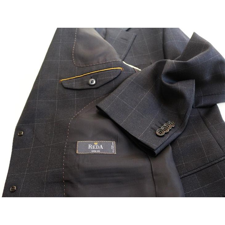 スーツ メンズ 2018-19 新作 秋冬 伊 REDA レダ Super110s 濃紺ネイビー杢 さりげないウインドペン フルOP並 2つボタン  (A体) やや細め ST-DAIB |  | 09