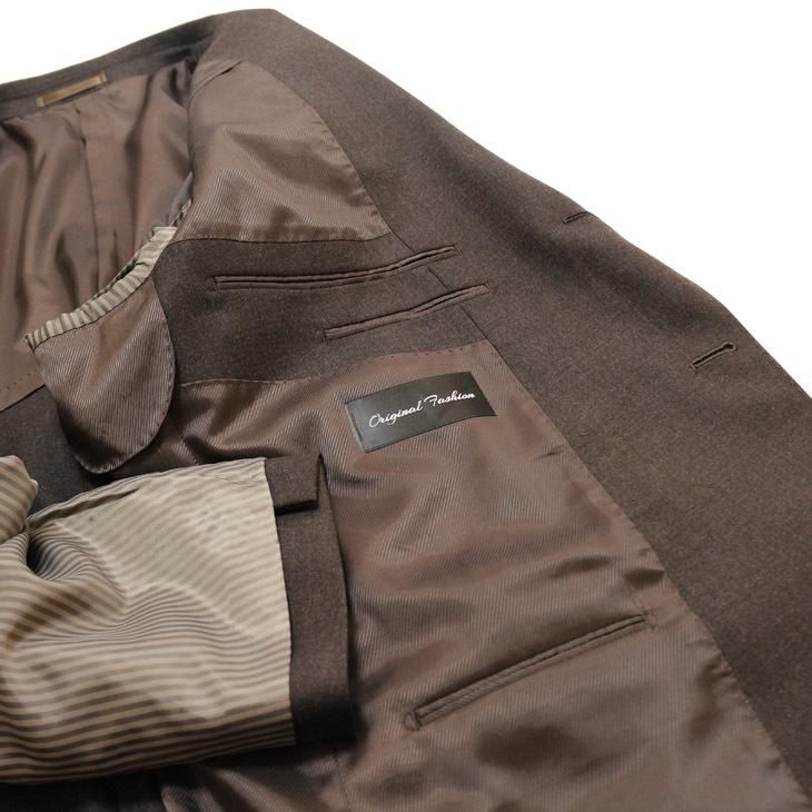 大きいサイズ メンズ スーツ 新品 秋冬 ブラウン（茶）×グレー（灰）＝中間色 ３つボタン段返り ベスト パンツ２本付き 4ピース ビジネス スーツ |  | 09