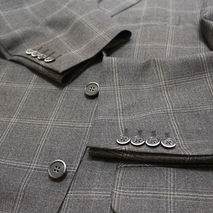 大きいサイズ メンズ スーツ 新品 秋冬 グレー ベージュ杢 チェック柄 ３つボタン段返り ベスト パンツ２本付き 4ピース ビジネス スーツ |  | 07