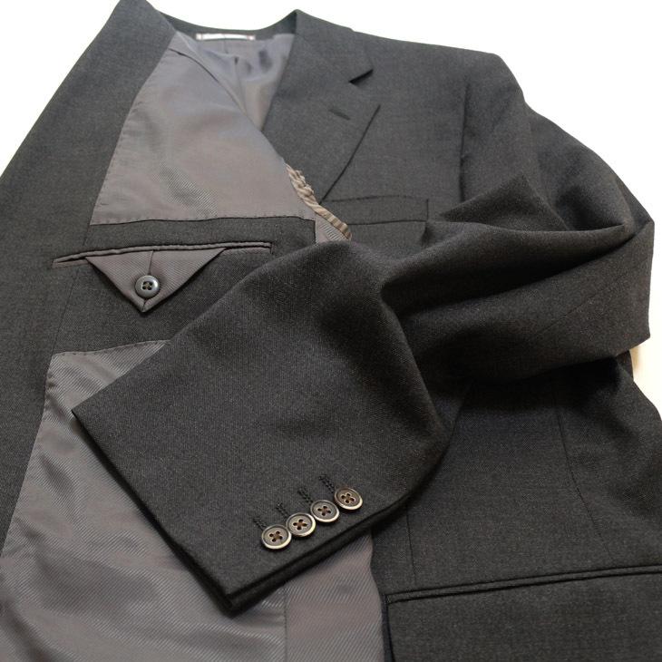 大きいサイズ メンズ スーツ 新品 秋冬 やや濃灰グレー杢 無地系 ３つボタン段返り ベスト パンツ２本付き 4ピース ビジネス スーツ |  | 08
