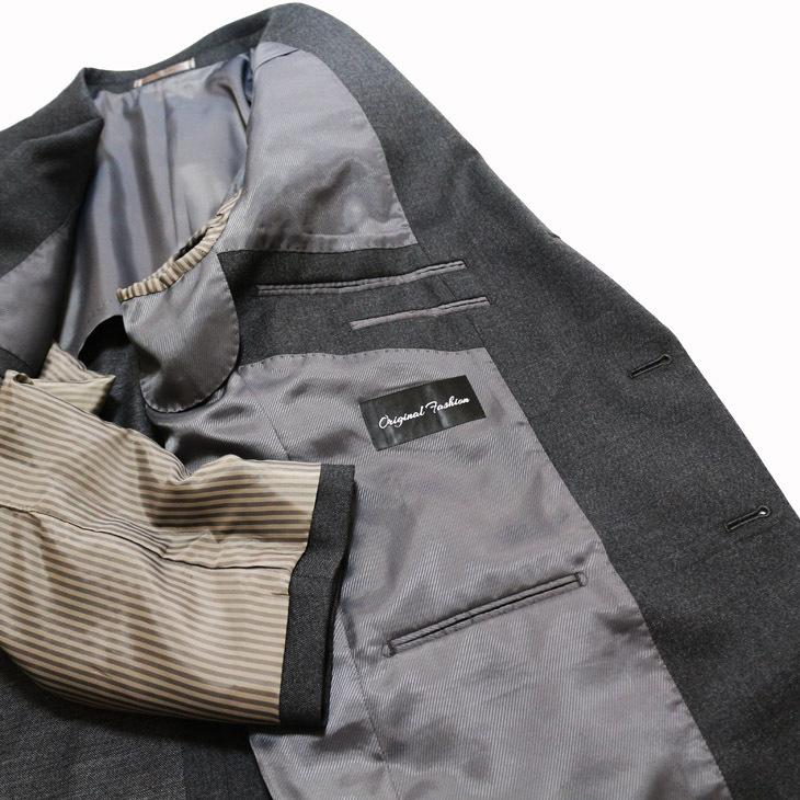 大きいサイズ メンズ スーツ 新品 秋冬 やや濃灰グレー杢 無地系 ３つボタン段返り ベスト パンツ２本付き 4ピース ビジネス スーツ |  | 09