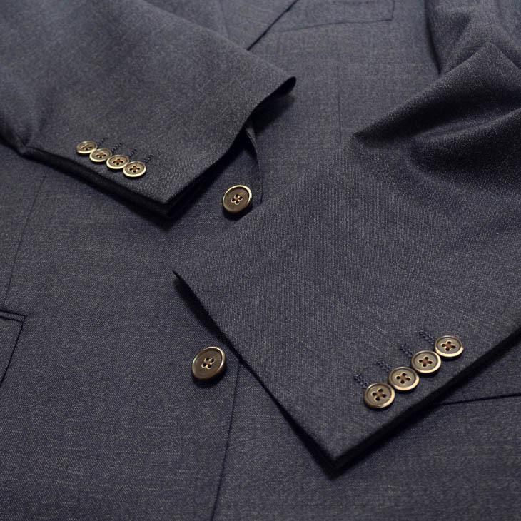 【最終売尽】大きいサイズ メンズ スーツ 新品 秋冬 ネイビー杢 無地系 ３つボタン段返り ベスト パンツ２本付き 4ピース ビジネス スーツ |  | 06