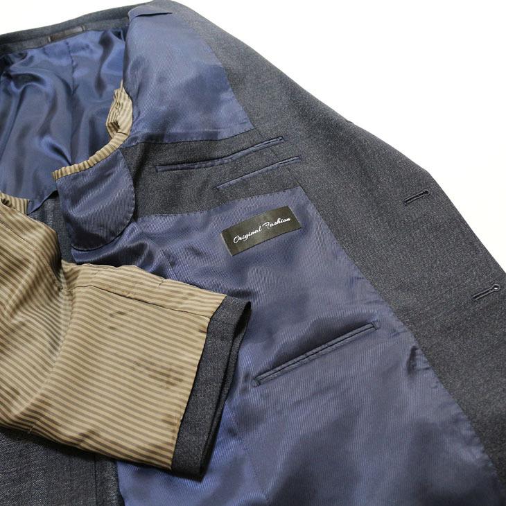 【最終売尽】大きいサイズ メンズ スーツ 新品 秋冬 ネイビー杢 無地系 ３つボタン段返り ベスト パンツ２本付き 4ピース ビジネス スーツ |  | 08