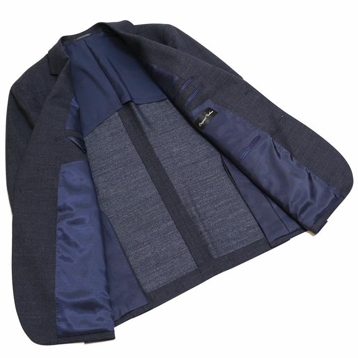 【最終売尽】大きいサイズ メンズ スーツ 新品 秋冬 ネイビー杢 無地系 ３つボタン段返り ベスト パンツ２本付き 4ピース ビジネス スーツ |  | 09