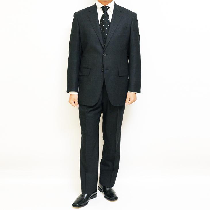 スーツ メンズ 新品 春夏 西川毛織 Super100s 灰グレー杢 織柄 ナチュラルストレッチ フルOP並 2つボタン ビジネス ゆったり型 (A/AB体) vr.1042b |  | 01
